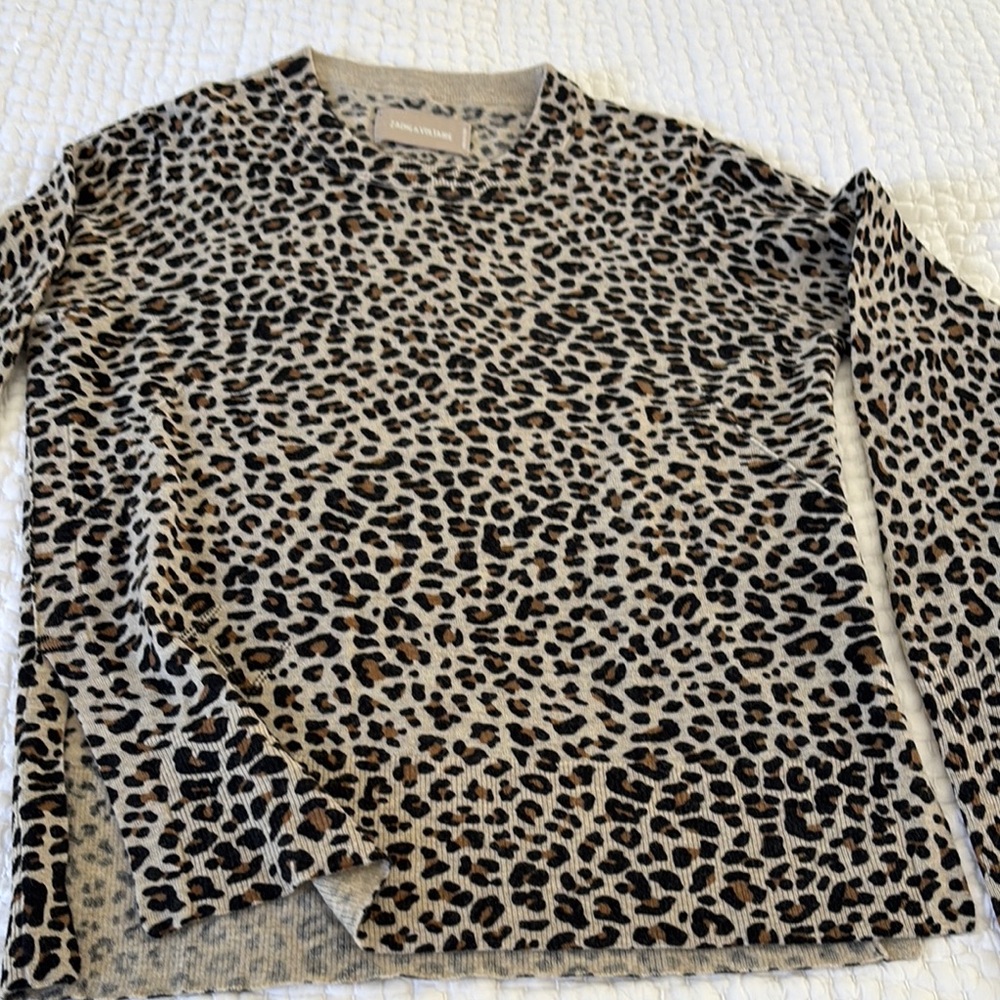Zadig & Voltaire Animal Print Sweater in Black and Brown
